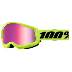 100% STRATA 2 ZATEMNJENA MOTOKROS OČALA NEON YELLOW